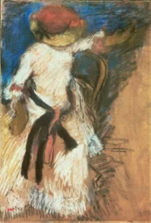 Žena sedí