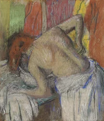 Žena si utírá záda, c. 1895.