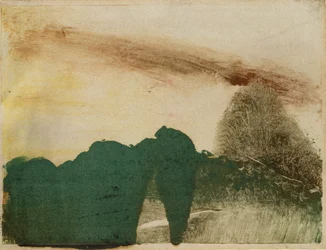 Forest in the Mountains, cca 1890 (monotyp na papíře)