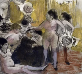 Ilustrace z „La Maison Tellier“ od Guye de Maupassanta (1850-93) vyrytý Maurice Potinem, 1933
