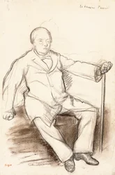 Jules Perrot, studium pro The Dancer Perrot, sedící, kolem roku 1880
