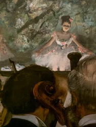 Les Musiciens (detail). 1872-1873, obnovena kolem 1874-1876. Olej na plátně.