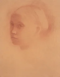 Marguerite Degas jako dítě, asi 1854 (sangvina na papíře)
