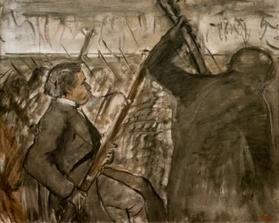Hudebníci v orchestru. Kolem 1870. Olej na plátně.