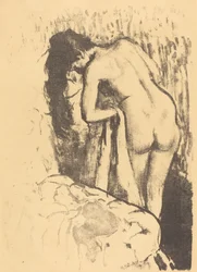 Nahá žena stojící, suší se (Femme nue debout, toaleta)