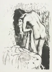 Nahá žena stojící, suší se, 1891-1892.