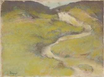Pathway in a Field, 1890 (pastel přes monotyp v olejích)