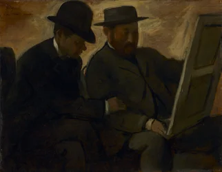 Paul Lafond a Alphonse Cherfils při zkoumání obrazu