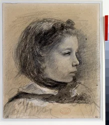 Portrét Giulie Bellelli Studie pro “”rodinu Bellelli”” Kresba Edgara Degase (1834-1917) Kolem 1858-1859 Rozměr.0,23 x 0,19 m Paříž. muzeum Louvre