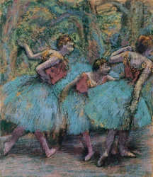 Tři tanečnice (modré tutu, červené živůtky)
