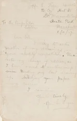 Dopis redaktorovi soutěže novin, 1. listopadu 1917