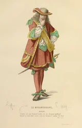 Kostým pro roli Alcesta, asi 1868 (rytina)