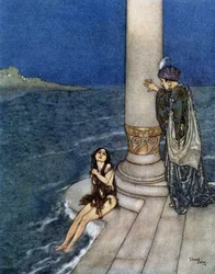 La petite sirène - in "Contes" by Hans Christian Andersen, il. by Edmund (Edmond) Dulac (1882-1953), ed. Piazza, Paříž