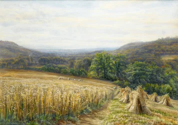 Čas sklizně poblíž Ashburton, 1884 (wc a kvaš na papíře)