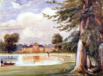 Pohled na Kensingtonský palác, Kensington, Londýn, c1840