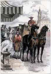 Dáma vycházející během „Londýnské sezóny“, 1856.