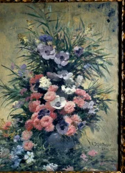 Kytice sasanek Obraz Edouarda Debata Ponsana (1847-1913). 1888. Prohlídky, Muzeum výtvarných umění