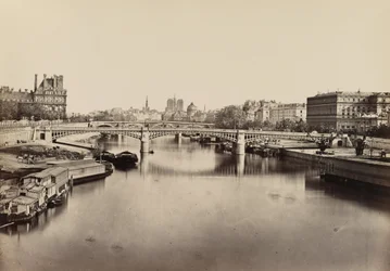 Most Solferino, Paříž, asi 1860 (foto)