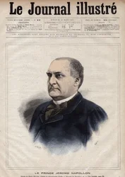 Jerome Bonaparte dit Plon (Plonplon) (1822-1891) (Napoleon-Jerome Bonaparte nebo princ Jerome Napoleon), syn Jerome Bonaparte (1784-1860) - rytina od Navelliera v „The Illustrous Journal“ z roku 1891