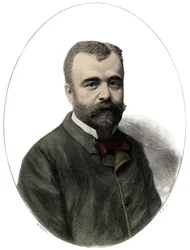 Portrét Ernesta Lavisse (1842-1922), francouzského historika a akademika - rytina Navellier v „Le journal illustrious““ z roku 1892