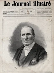Portrét Georgese Eugena Haussmanna zvaného baron Haussmann (1809-1891) prefetem Seiny za Druhého císařství - rytina Navelliera v „Ilustrativním deníku“ z roku 1891
