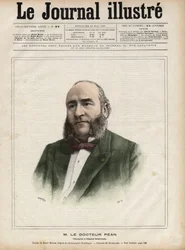 Portrét Julese Emilea (Jules-Emile) Peana (1830-1898), francouzského chirurga – rytina Navelliera v „The Illustrous Diary““ z roku 1892