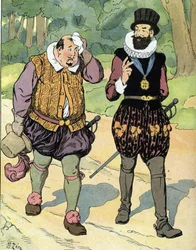 Král Jindřich IV. (1553-1610) a Karel II. vévoda z Mayenne (1554-1611) (francouzský král Jindřich IV. a Karel Lotrinský, vévoda z Mayenne) Ilustrace Edouarda Ziera v „“ Our-glories-nationales““ 1920 Private sbírka