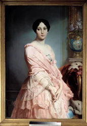 Portrét madame F. Obraz Édouarda Dubufa (1820-1883). 19. století. Rozměry 1,3 x 0,89 m. Paříž, Musée d