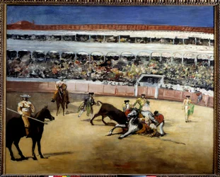 Býci bojují. Reprezentace býčích zápasů. Obraz Edouarda Maneta (1832-1883)