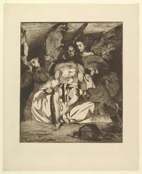 Mrtvý Kristus s anděly, 1866-67.