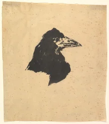 Návrh plakátu a obalu k filmu The Raven od Edgara Allana Poea, 1875.