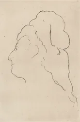 Eva Gonzales, profil otočený doleva, 1870