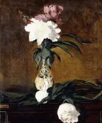Pivoňky v láhvi, 1864