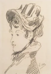 Portrét Madame Jules Guillemet, kolem roku 1880 (černá křída)