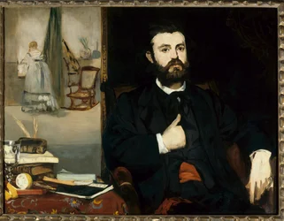 Portrét sochaře Zacharieho Atruca (1835-1907) Malba Edouarda Maneta (1832-1883) 1866 Rozm. 0,9x1,16 m Breme, Kunsthalle - Portrét sochaře Zacharieho Atruca (1835-1907). Obraz Edouarda Maneta (1832-1883) 1866. 0,9 x 1,16 m. Kunsthalle, Br