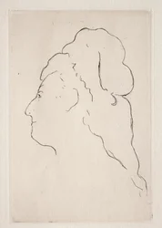 Profil Evy Gonzalesové otočený doleva, c. 1869.