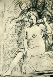 Studie sedícího aktu La Toilette, 1858-1860, 1943.