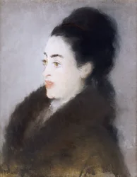 Žena v kožichu v profilu, 1879