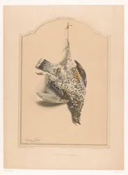 Mrtvá samice drůbeže obojkové visící na jedné noze La gélinotte (žena) (název na objektu) Museum of the Hunter (název série) Musée du chasseur (název série na předmětu)