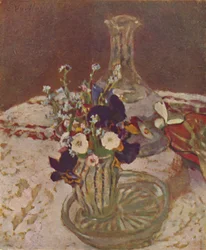Kytice macešek, pomněnek a sedmikrásek Asi 1900, c1900, 1946