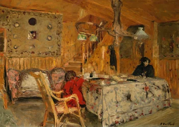 Denise Natanson a Marcelle Aron v letním domě, Villerville, Normandie, kolem roku 1910