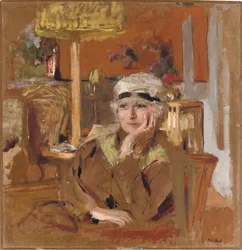 Lucy Hesselová s černou sametovou stuhou, kolem 1921-25
