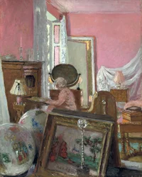 Madam Hesselová ve svém pokoji v Chateau des Clayes; Madame Hesselová ve své ložnici v Chateau des Clayes, cca 1930-1935