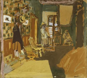 Paní Hesselová v chodbě, kolem roku 1909