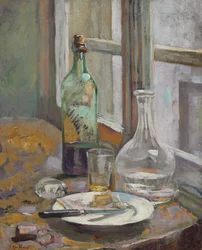 Zátiší s lahví a karafou, kolem roku 1889-1890