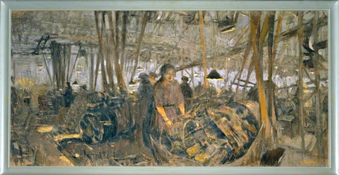 Továrna na zbraně v Lyonu: věže - ... (tempera na plátně)