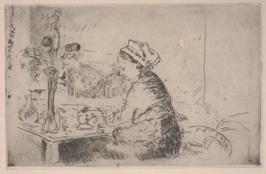 Žena s kyticí, kolem roku 1924 (lept)