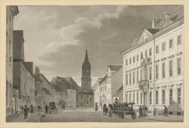Klosterstraße s farním kostelem v Berlíně