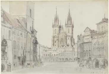 Týnský chrám a radnice v Praze