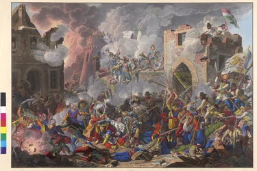Vítězné znovudobytí Budína 2. září 1686 Uhry.